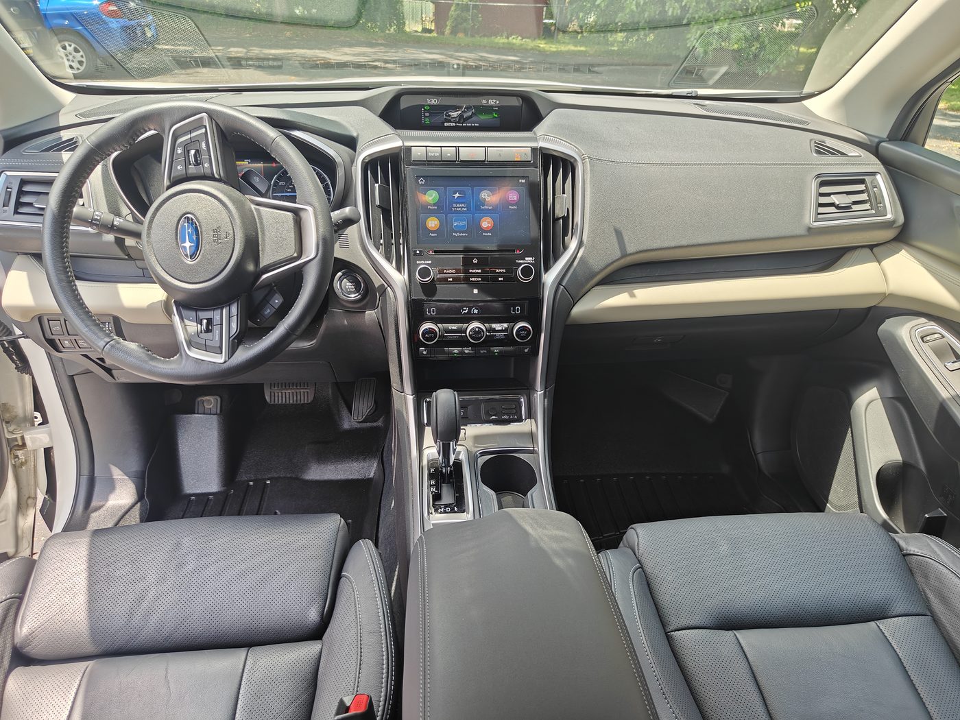 Detailed Subaru dashboard and steering wheel