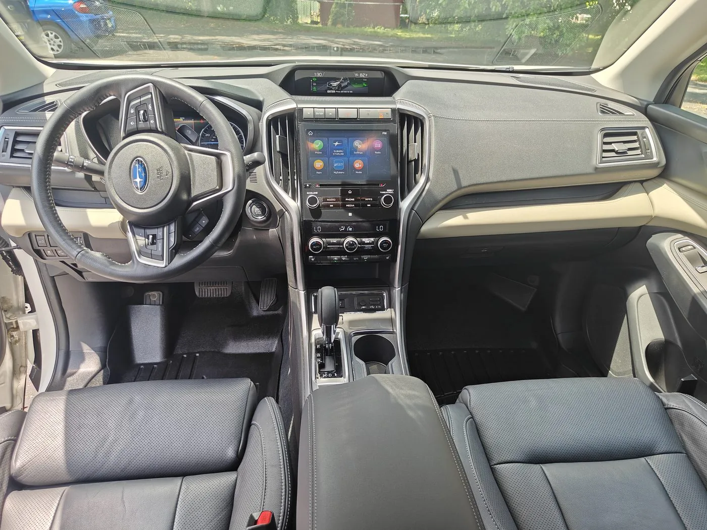 Detailed Subaru dashboard and steering wheel