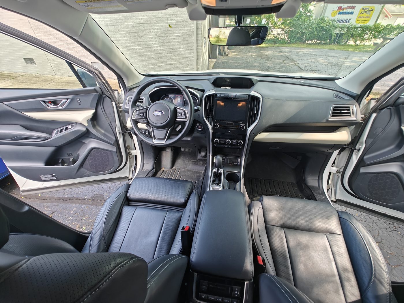 Detailed Subaru leather interior front seats and console